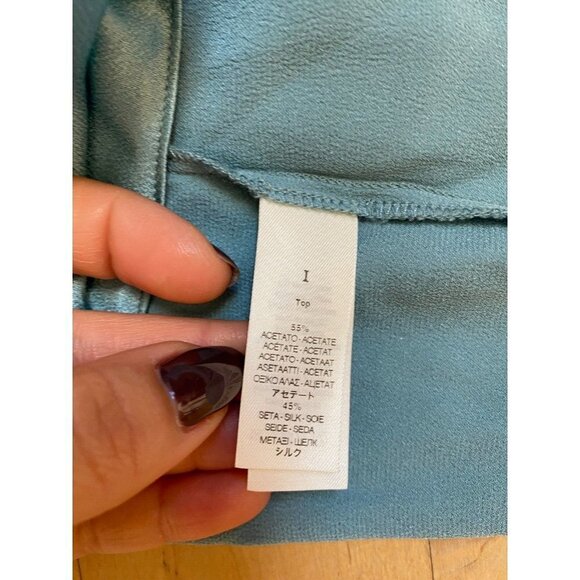 FORTE Forte New Aqua Marine Tank Top Women BNWOT Silk Blend Ruffles - Picture 7 of 8